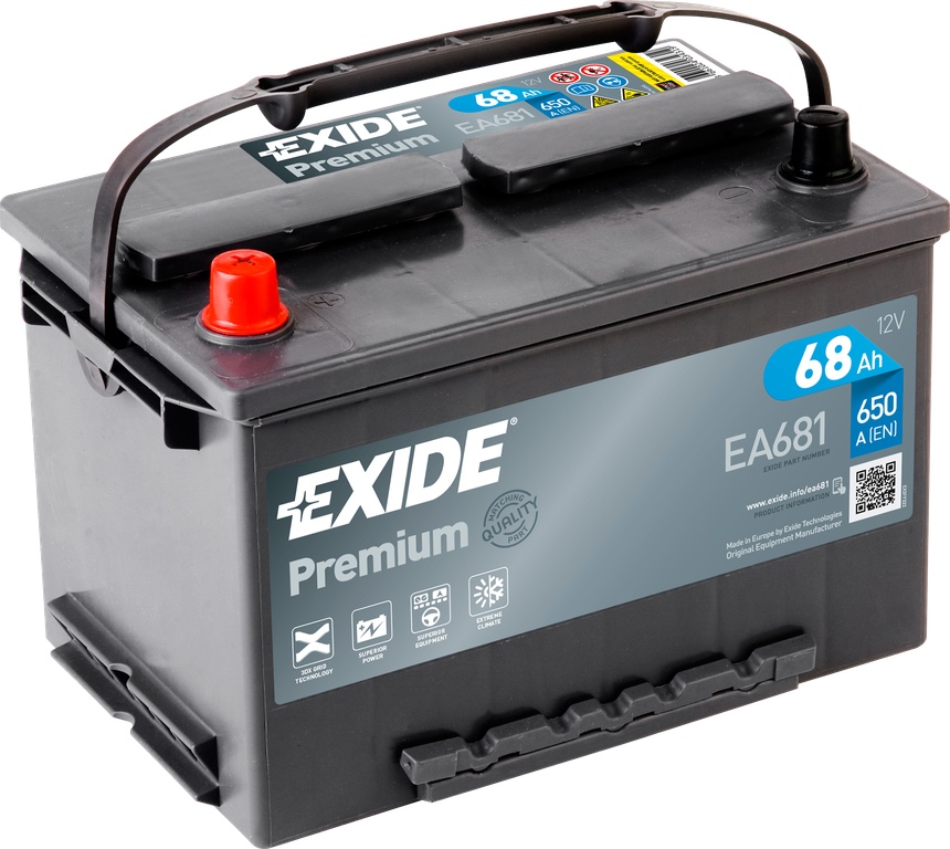 Аккумулятор Exide EA681 12V 68AH 650A ETN 1(L+) B13, Exide